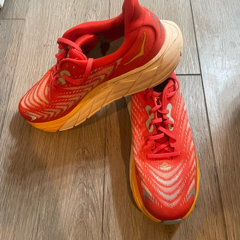 Hoka Men's Athletic Shoes in Red and Orange - Picture 2 of 9